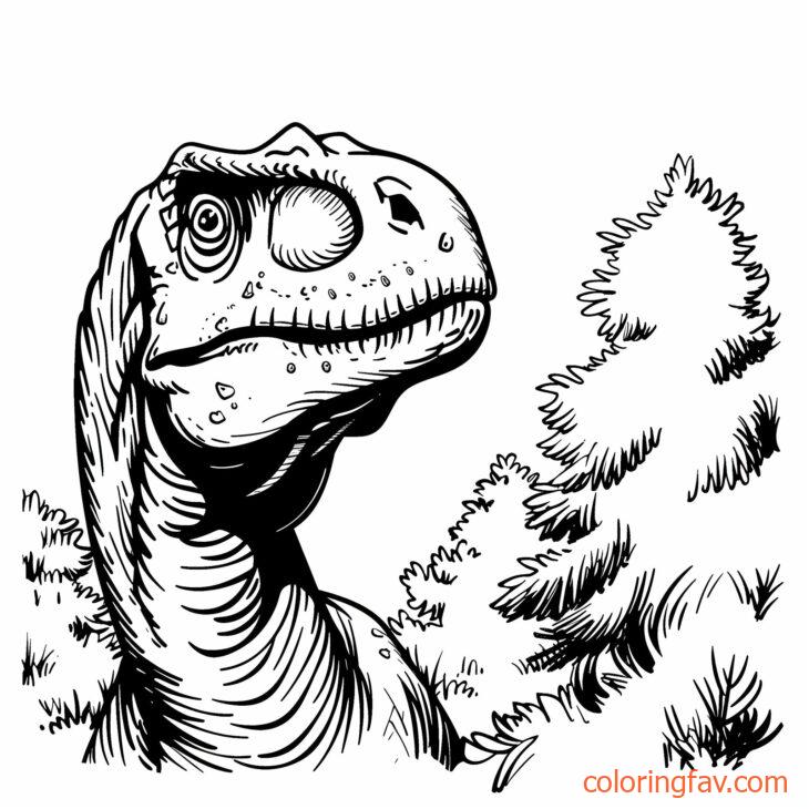 A T Rex looking up at the sky or at something in the trees 2