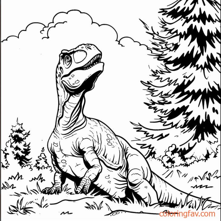 A T Rex looking up at the sky or at something in the trees 4