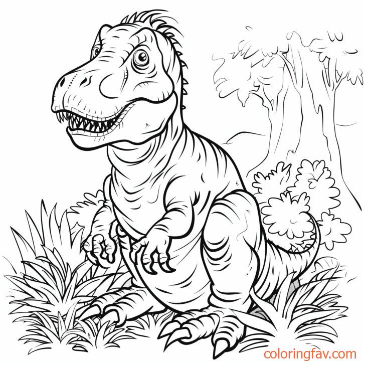 A T Rex sitting down on its haunches looking around curiously 1