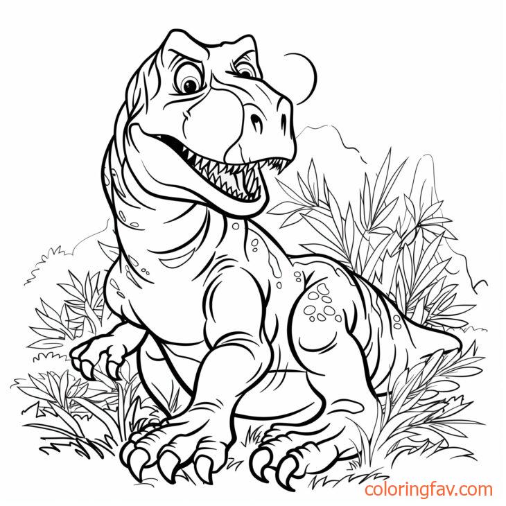 A T Rex sitting down on its haunches looking around curiously 2