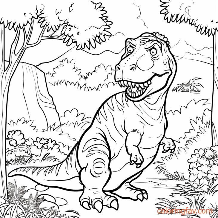 A T Rex sitting down on its haunches looking around curiously 5