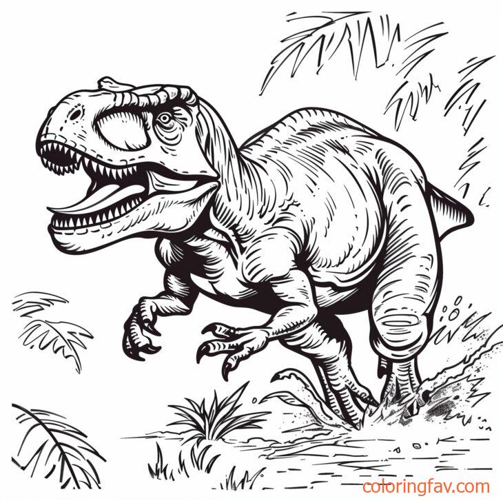 A T Rex sprinting through the jungle, showing its speed and agility 4