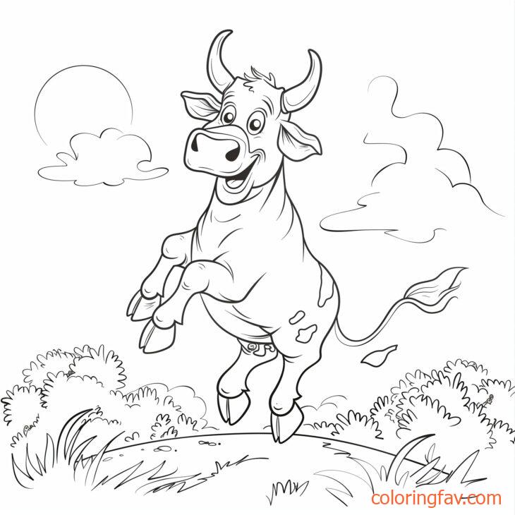 A cow on its hind legs mooing loudly with a meadow background 2