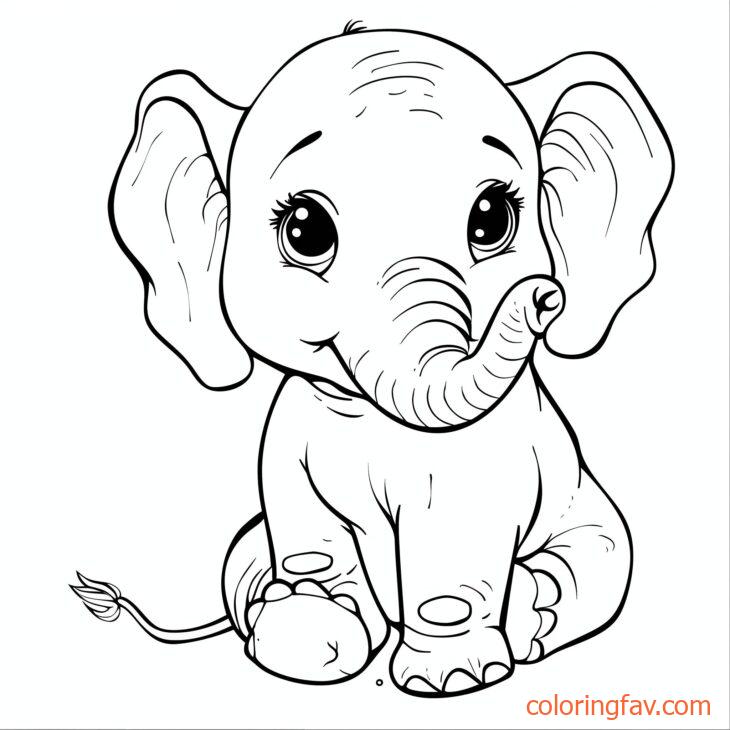 A cute baby elephant sitting with big curious eyes 1