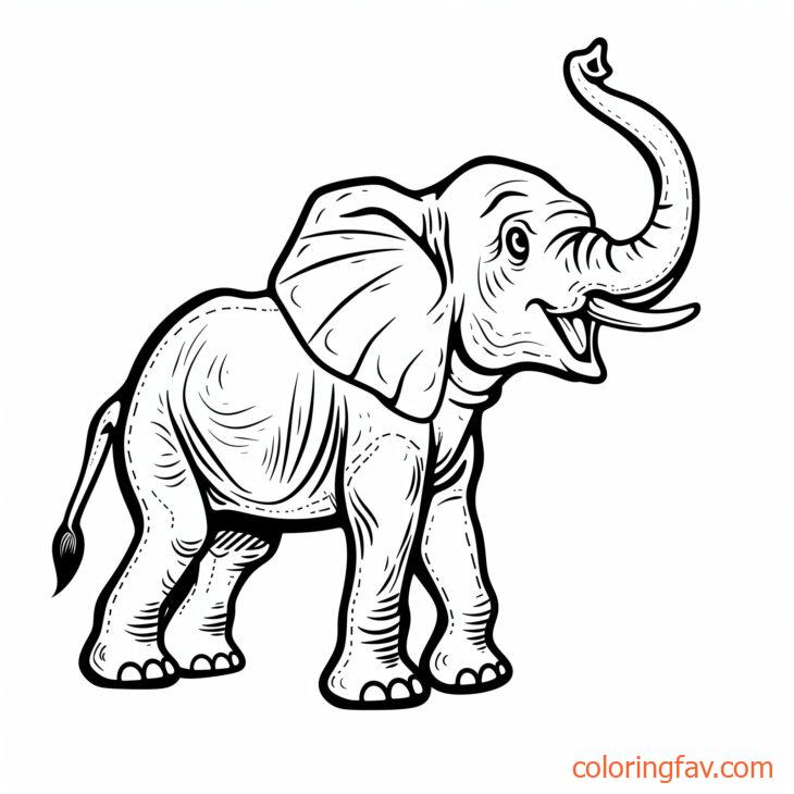 An elephant trumpeting loudly with its trunk raised high 2