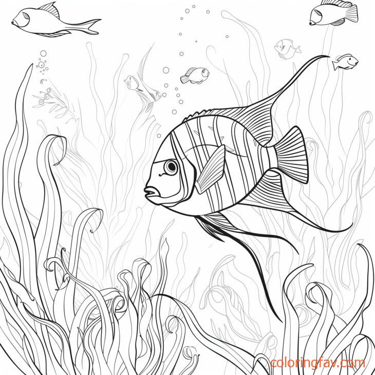 Angel Fish Exploring a Dense Kelp Forest 4