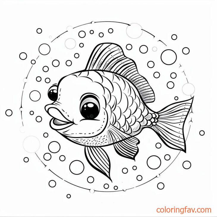 Cute Fish Adorable Fish Ready to Be Colored 3