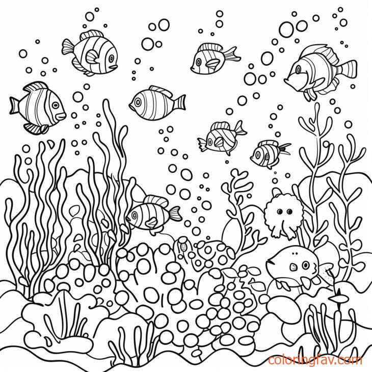 Cute Fish Swimming Through a beautiful Coral Reef 5