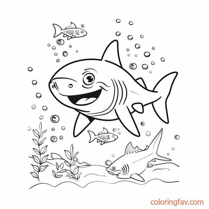 Cute Gentle Shark Swimming Alongside Smaller Fish 2