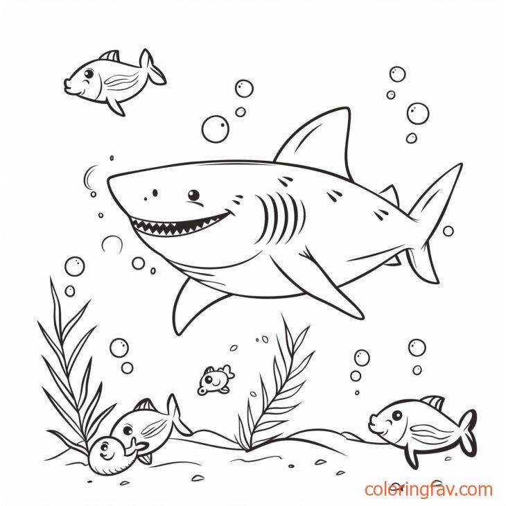 Cute Gentle Shark Swimming Alongside Smaller Fish 3