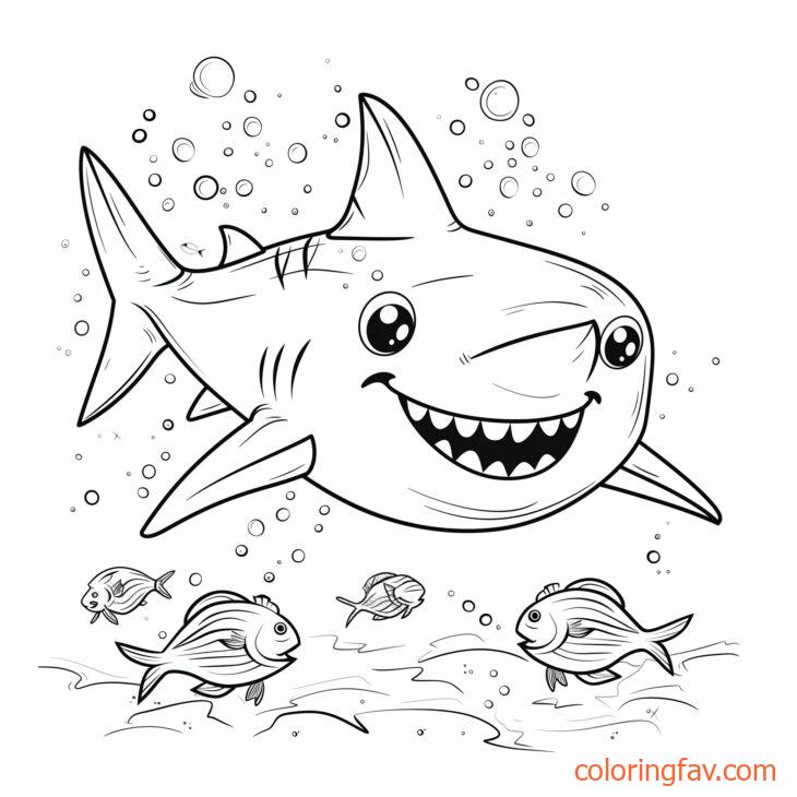 Cute Gentle Shark Swimming Alongside Smaller Fish 5