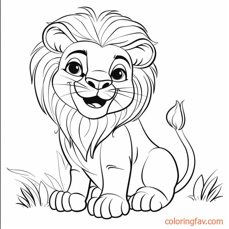 Cute Lion Coloring Pages 1