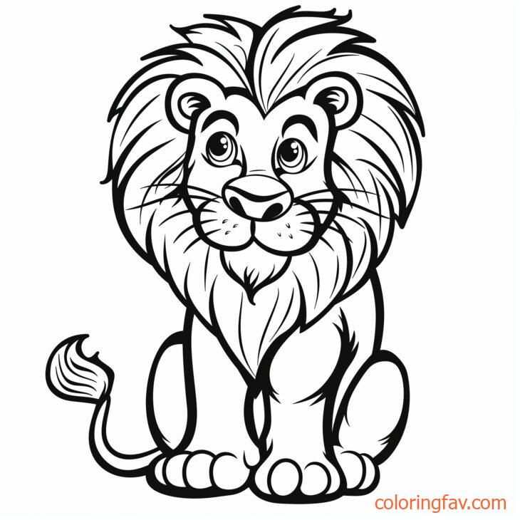 Cute Lion Coloring Pages 2