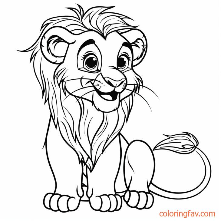 Cute Lion Coloring Pages 3