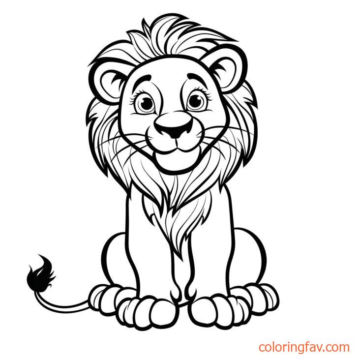 Cute Lion Coloring Pages 4