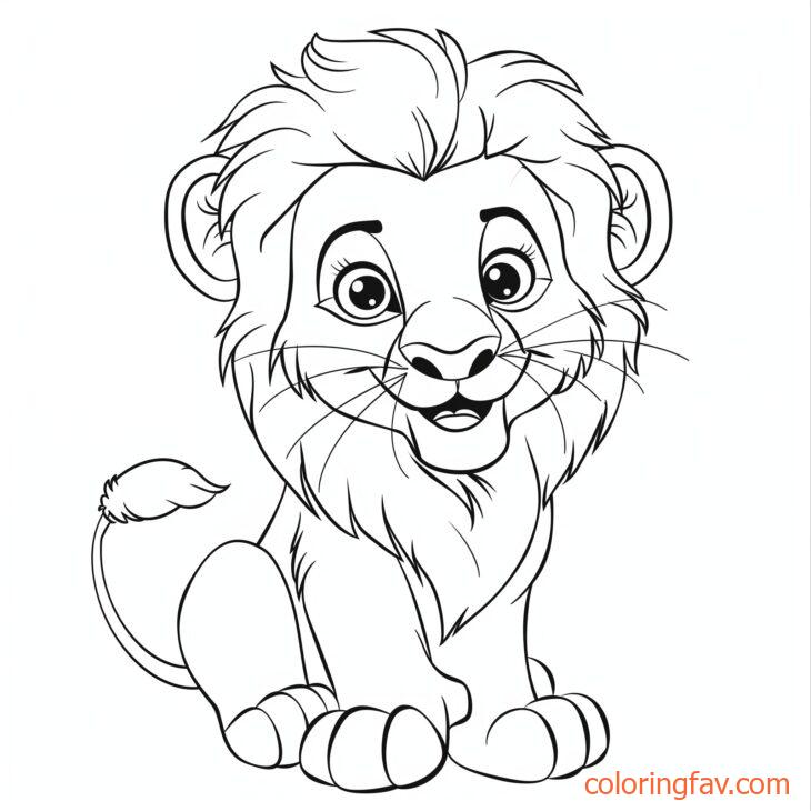 Cute Lion Coloring Pages 5