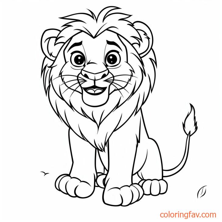 Cute Lion Coloring Pages 6