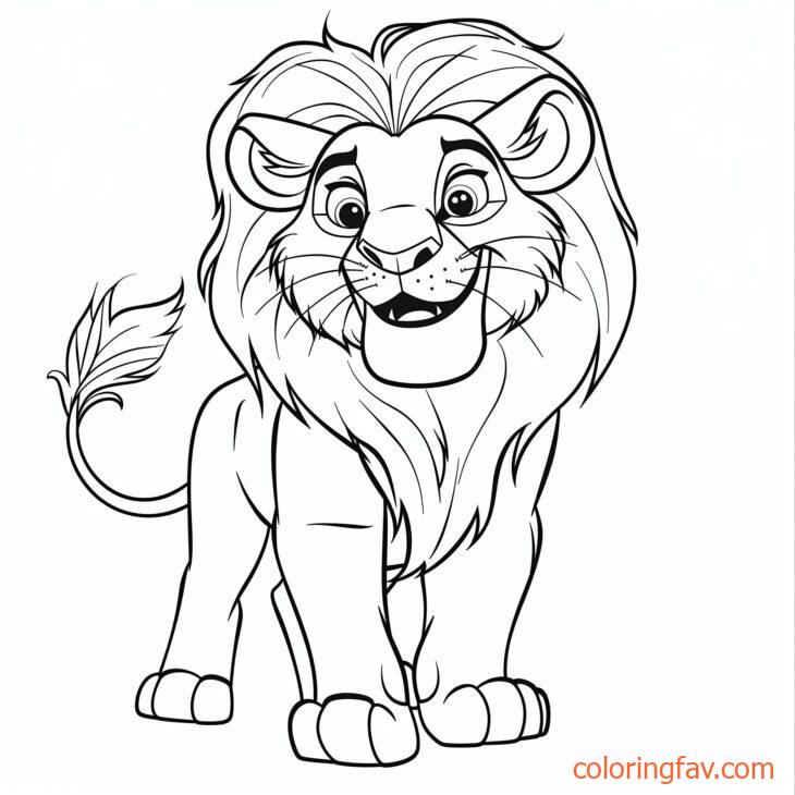 Cute Lion Coloring Pages 8