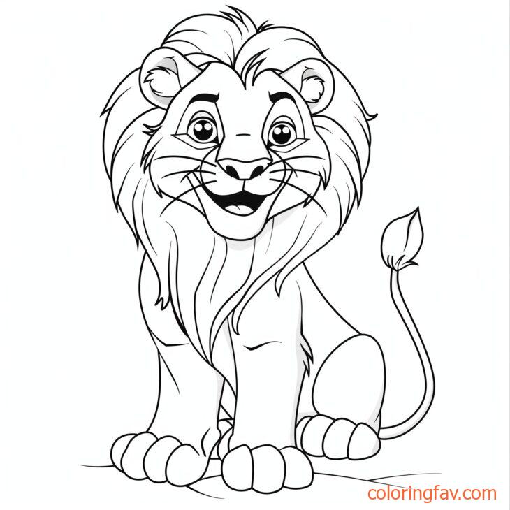 Cute Lion Coloring Pages 9