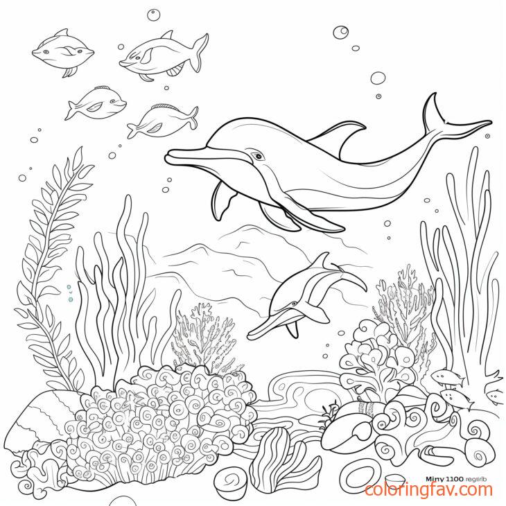 Cute Playful Dolphins Exploring a Vibrant Coral Reef 4