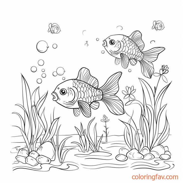 Goldfish Swimming Peacefully in a Garden Pond 7